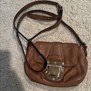 Michael Kors Brown Leather Crossbody Bag 8”x 6”